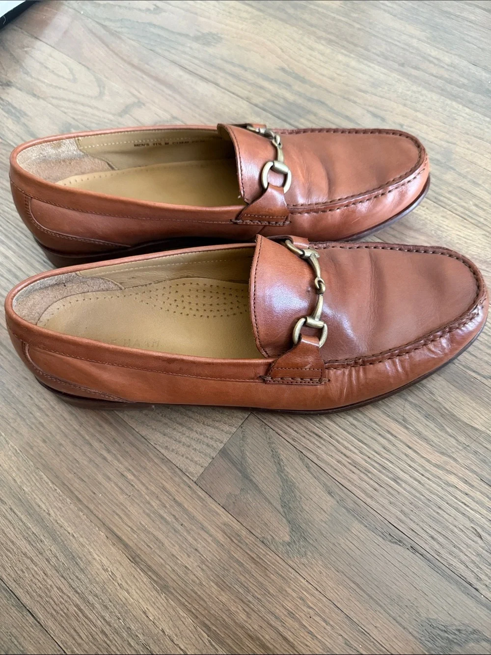 Cole Haan Tan Leather Horsebit Slip-On Loafers